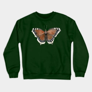 Mourning Cloak Butterfly Watercolor Painting Crewneck Sweatshirt